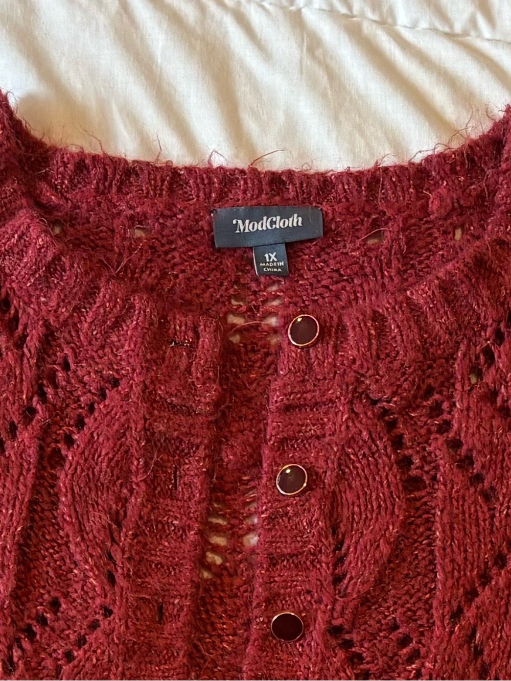 ModCloth Fuzzy Button-Front Cardigan - Picture 6 of 6